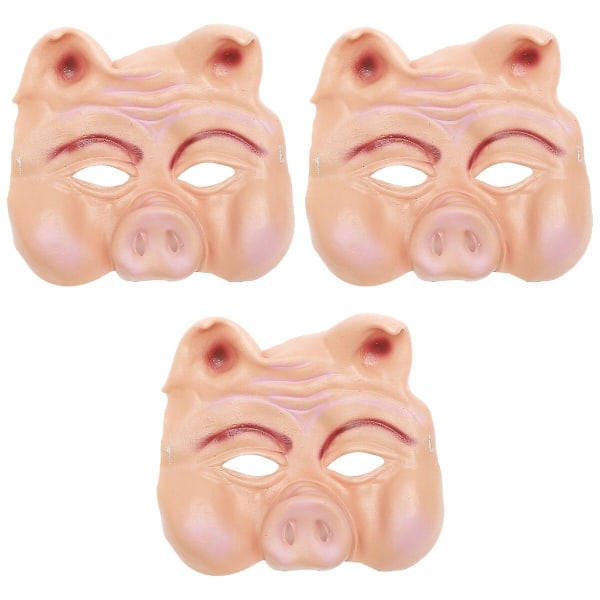 3 st Fancy Ball Cosplay Mask Halv Ansiktsdjur Mask Gris Mask För Fest Festival Halloween 3 st 21 * 17 cm 3pcs 21*17cm