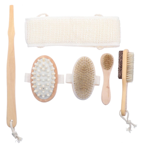 6pcs Bath Brushes Set Shower Brushes Back Scrubber Spa Massage Brushesnuture color70x8x0.5cm