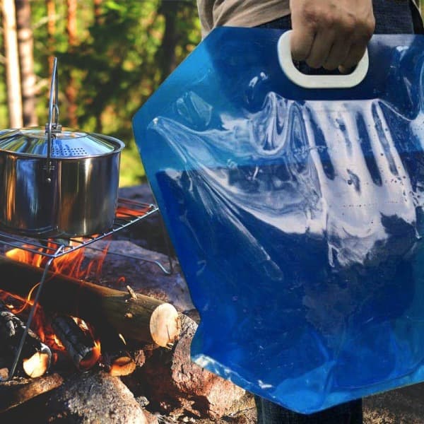 Delar sammenleggbar vanntank, drikkevannstank sammenleggbar (2 x 5 L + 2 x 10 L)