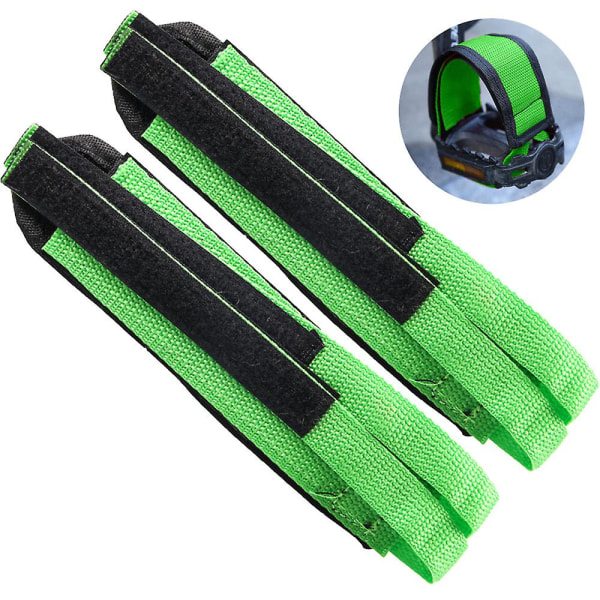 2 stk. Cykelpedalstropper Pedal Tåclips Stropper Tape Til Fast Gear Cykel Universal Cykel Fodstropper Pedalstropper Tåclips Stropper Tape Til FastGrøn Green