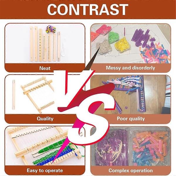 Loom Kit, Small Loom Kit DIY Hand Knitting Weaving Machine for Weaving Board Weaving Tapestry A
