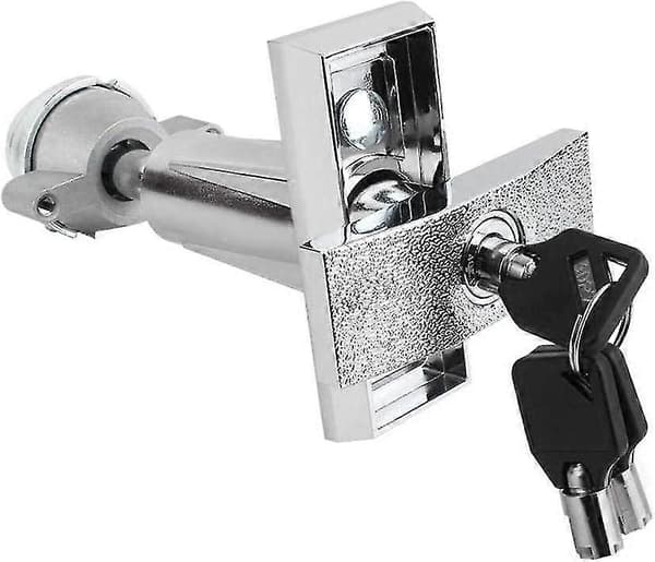 DB Lock for Vending Machine, Universal Zinc Alloy Security Lock with Key for Safes, Snack and Soda Vending Machine Lock (Silver) (1 pc)