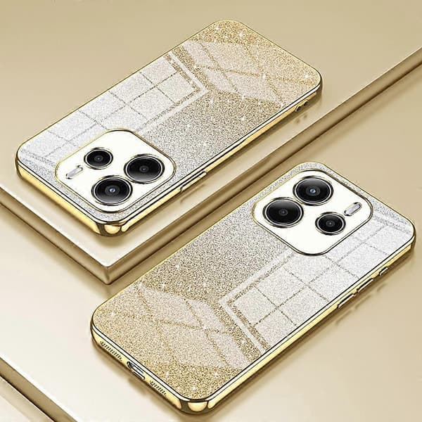 For Xiaomi Redmi Note 14 4G (163.25mm) Case Electroplating Gradient Glitter TPU Phone Case - Gold