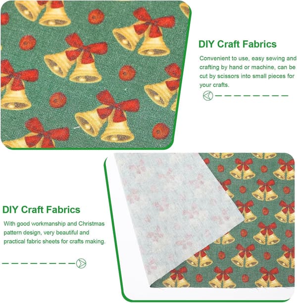 10 ark julequiltstoff bomullslappeteppe DIY juletoffkvadrater