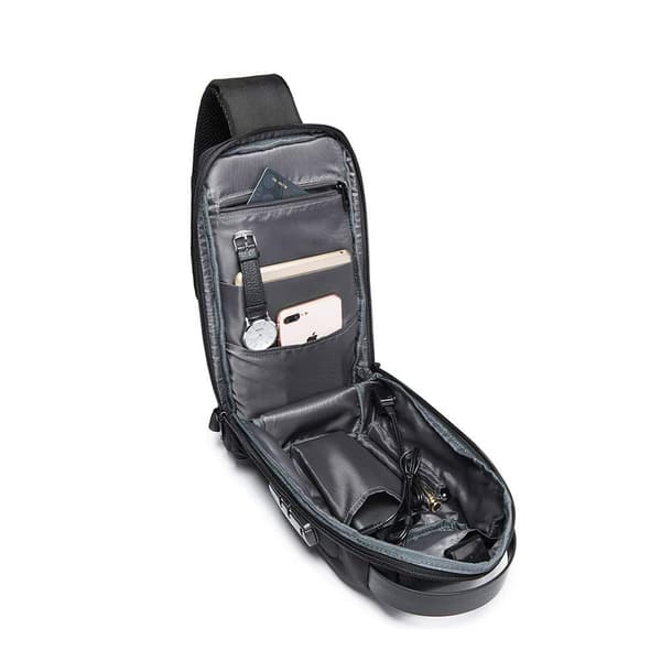 1st Shoulder Bag Men with TSA Lock and USB Charging Crossbody B