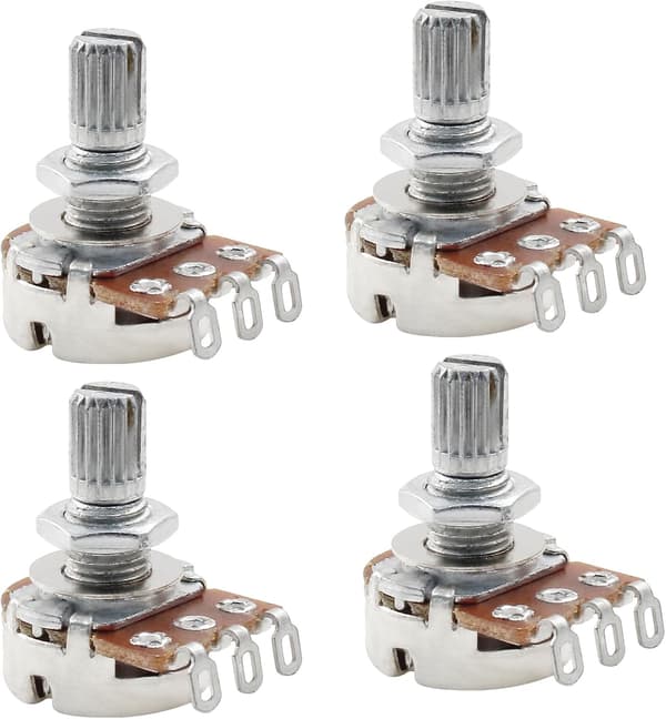 4st gitarrpotentiometer 250k 4st 15mm Short 15mm Shaft A250K B250K