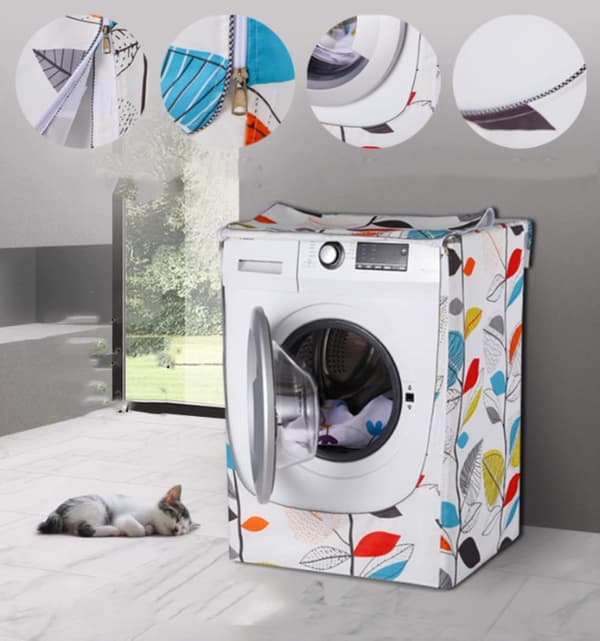 Washing Machine Cover, Washer/Dryer Cover for Front Load Machine Waterproof Dustproof Thicker with Rolled Edge