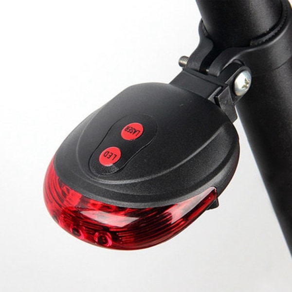Cykelcykling 7 blixtlägen Röda lampor Vattentäta med 5 LED- och 2 laserstrålar Cykelbakljus säkerhetsvarningsljus Cykelbakljus bakljus bakljus