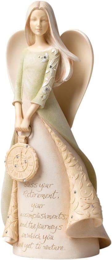 Englestatue: Velsign din pensjon – Håndmalt samlerstatue i harpiks (Ho)