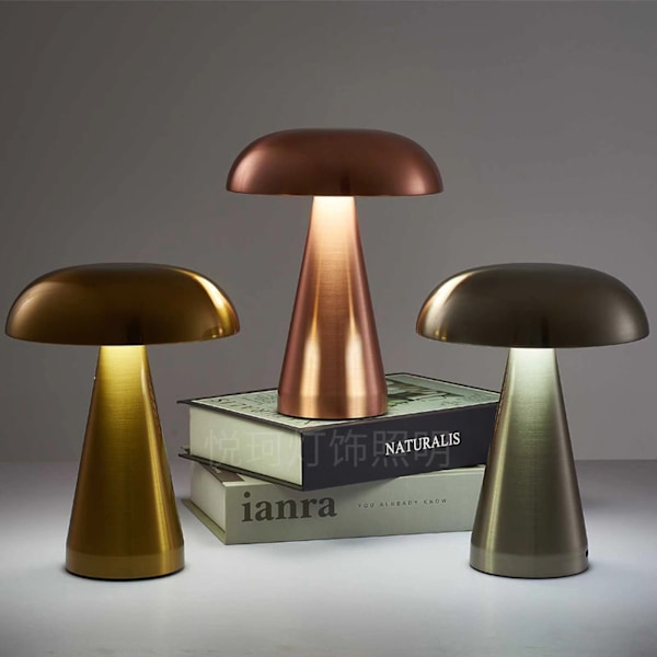 Svampformad lampa för studier, sovrum, skrivbord, säng, stämningsbelysning, bar, restaurangdekoration, nattlampa Silver