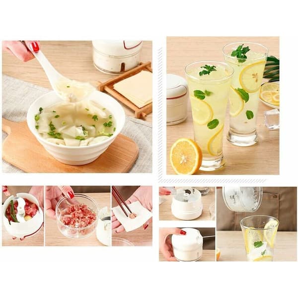 The Mini Handheld Garlic Chopper and Grater. Highly efficient garlic grinder. Economical - 170ml, White