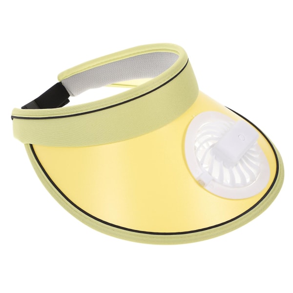 USB Elektrisk Fan Hat Stor Solskærm Hat Solskygge Hat Sommer Strand Hat Gul 30X28CM Yellow 30X28CM