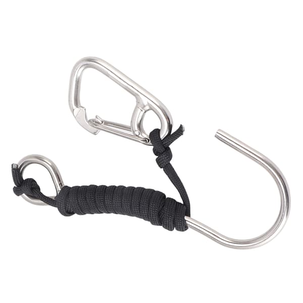 Dykning Rustfrit stål Enkeltkrog Dykkerevskrog med snor Quick Release Spænde Sort