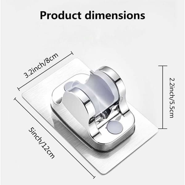 Pieces Removable and Waterproof Wall Mounted Shower Head Holder Adjustable Angle for Bathroom Silver Odipie