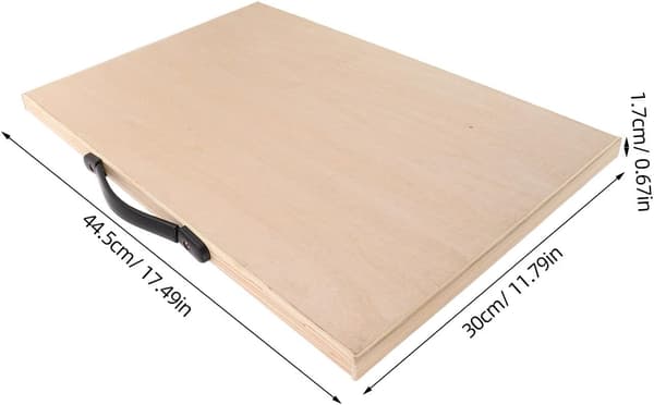 Solid Wood Drawing Board with Metal Handle 8k Portable Sketch Board for Art Students Outdoor Use
