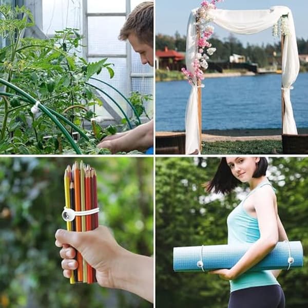 75 stk. elastiske gummistropper med kule for presenninger, camping og mer