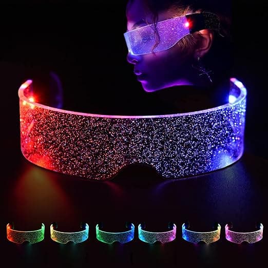 Lysende briller, LED-briller, Cyberpunk LED-briller, F