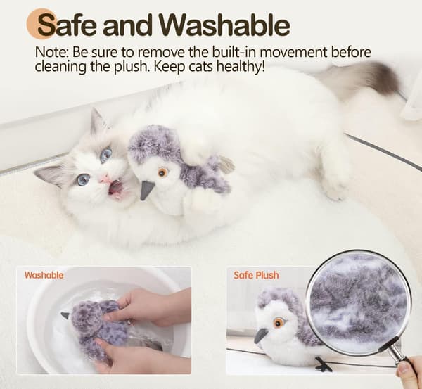 Realistic Plover Sound, Touch-Activated Interactive Cat Toy, Suitable for Indoor Cats (Cannot Fly).