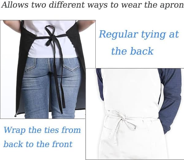 Kitchen Apron with 2 Large Pockets, Water-Repellent, Adjustable