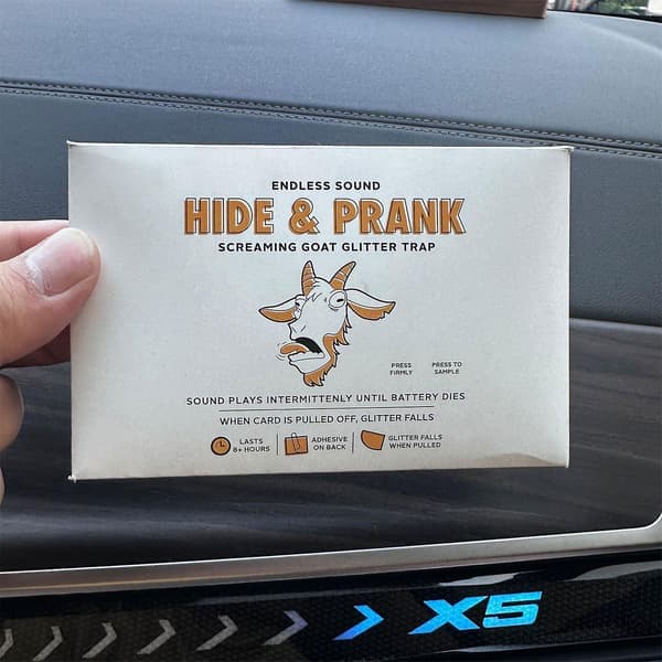 ENDLESS SOUND HIDE & PRANK SCREAMING GOAT GLITTER TRAP Creative Card, Prank (FMY)