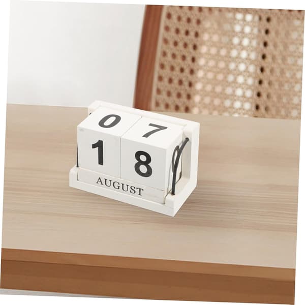Wooden Calendar Block Desk Calendar Block Manual Replacement for Workbench Decor Mid