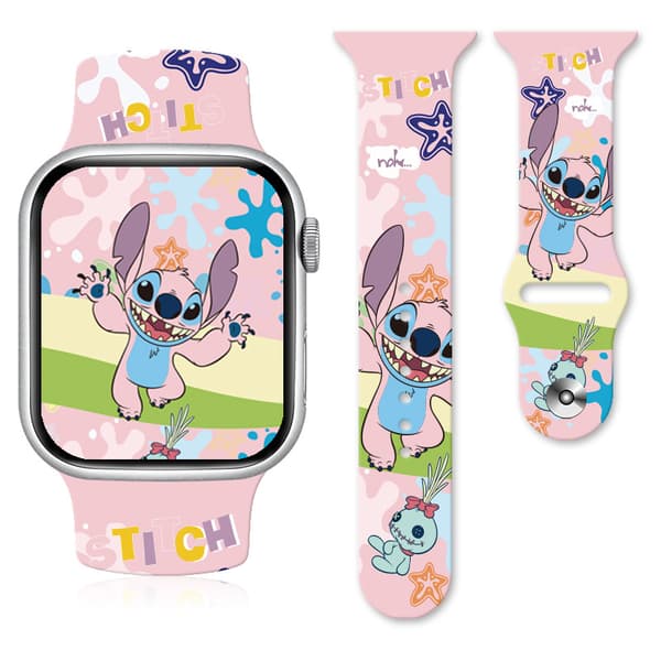 Stitch-docka animeringstryck kompatibelt med Apple Watch-rem