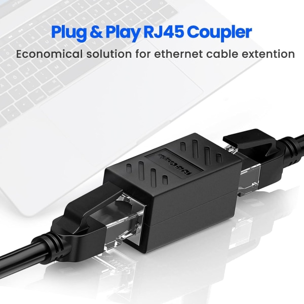 2st RJ45 kopplingskontakt Kopplingsförlängningsadapter Cat6A LAN Ethernet-kabel Ethernet-kabelförlängningsadapter hona till hona