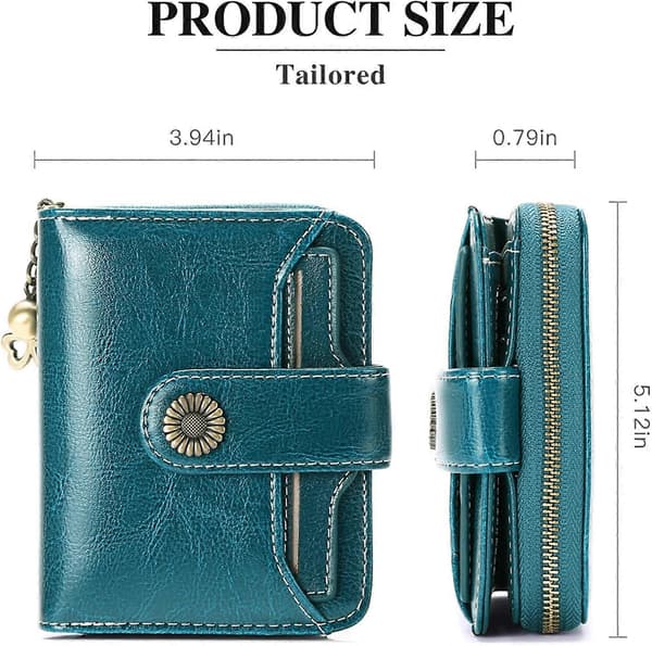 Women's Wallets Genuine Leather Small Bifold Compact Ladies Wallet with RFID