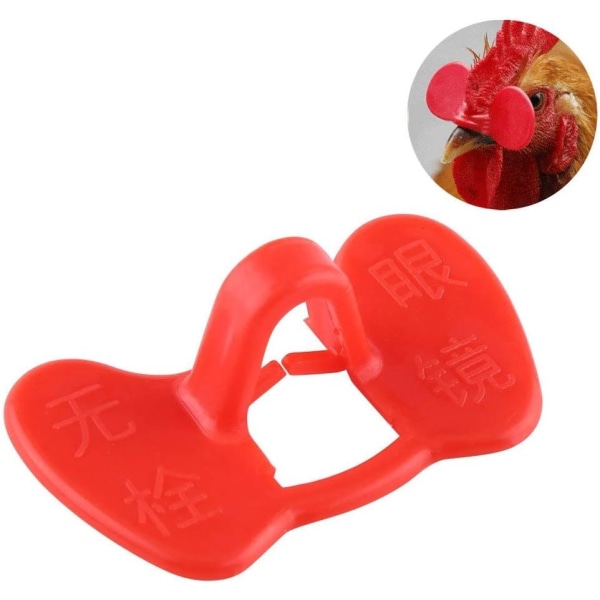 50 stk Kyllingbriller, ingen bolt-på-kyllingbriller, anti-hakkebriller for kyllinger Gårdsutstyr rød