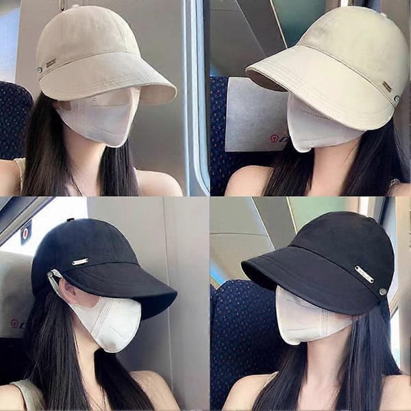 Foldable Sun Hat with Wide Brim, Adjustable Drawstring, Beach Hats Summer (LGL) White White White