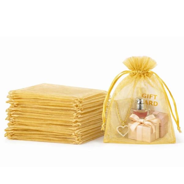 100-pak Organza poser 10x15cm Guld