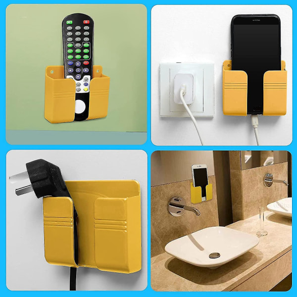 8st Mobiltelefon Väggfäste Hållare Självhäftande Fjärrkontroll Plugg Hållare Kompatibel med Hemsängar
