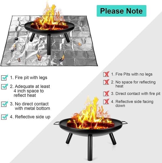 Fire Mat 100x100cm Fire Resistant Outdoor Grill Terrace Durable Square Mat [Ho]