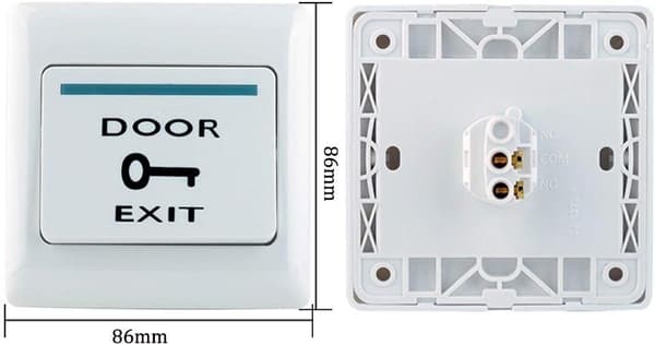 Door Exit Button for Electric Lock Security System, 86 x 86 mm, DOOR EXIT