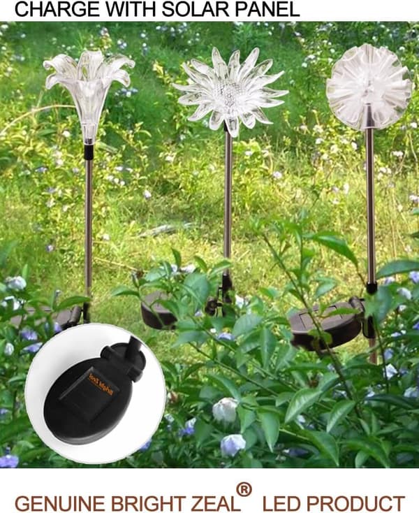 Sæt med 3 LED-solcellelamper med farveskift - Udendørs Multi C