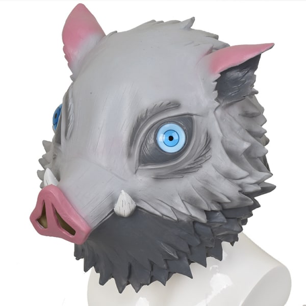 Demon Slayer helhuvud galtmask med anime grishuvudmask helhuvud halloween cosplay rekvisita för vuxna