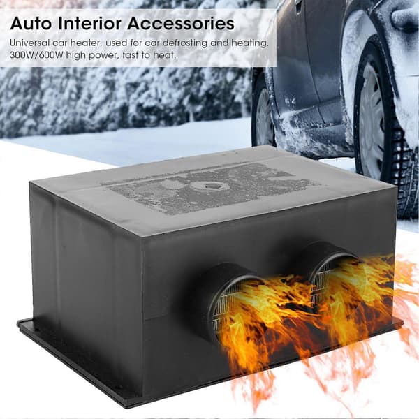 12V 600W Bilvarmer 2 Hull Bærbar Vinter Rask Oppvarming Avfukter Stille Universal YEMAA