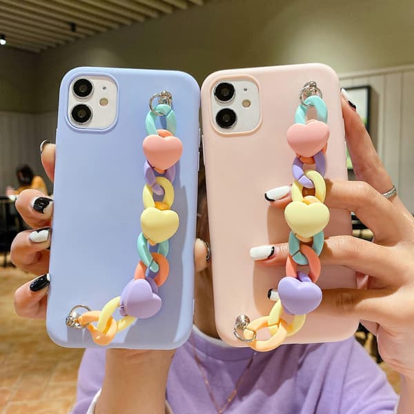 Enfärgad Love Chain för Apple 14 Mobilskal iPhone 14 Apple 14 Skyddsskal