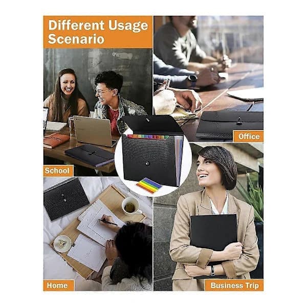 Document Organizer Expanding File Folder, 13 Pockets, A4 Letter Size Paper Document Receipt Folder for Classroom, Home