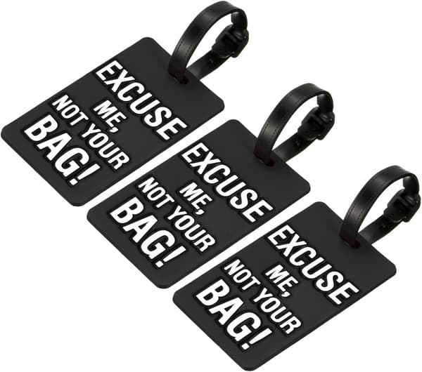 Bagageetikett 3-pack Svart Black