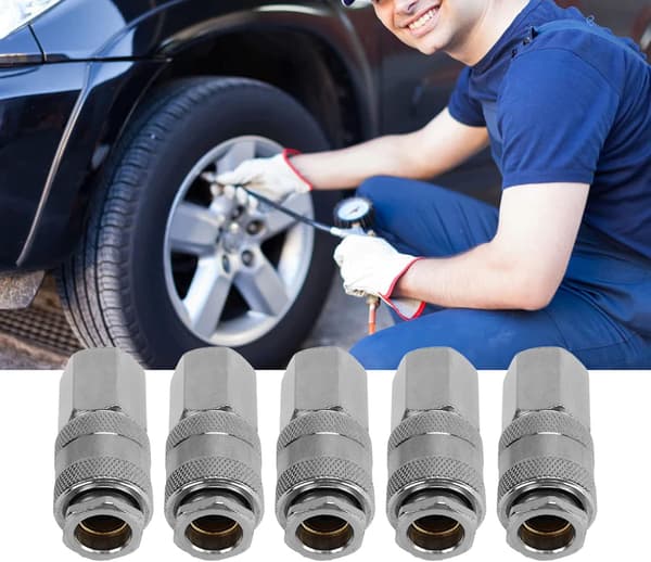 5 snabbkopplingar 1/4\" NPT hona för luftslang. Läckagesäker koppling, luftkoppling för bil, verkstad,