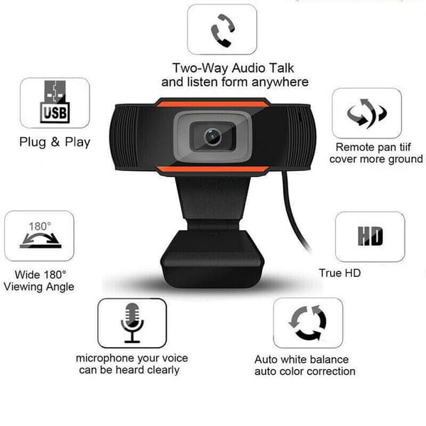 Web-kamera PC:lle, USB-kamera mikrofonilla Plug Play Sisäänrakennettu mikrofoni