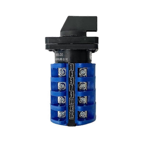 Rotary Switch On-Off-On 3 Positions 4 Phases 20A 500V Dual Speed Motor Switch Small Flat Switch Cam Switch LW8-20