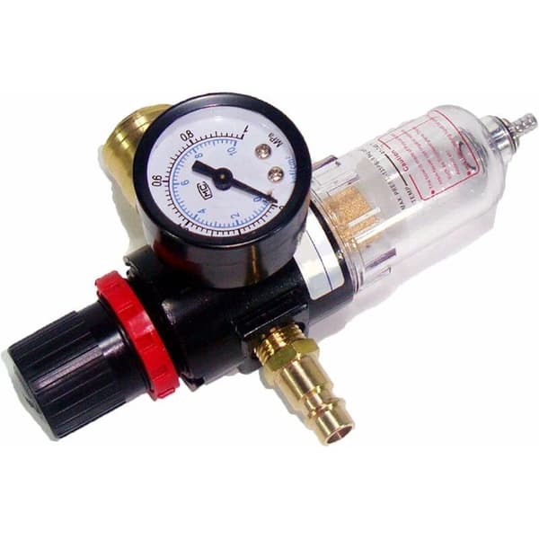1/4″ Compressed Air Pressure Regulator with Water Separator and German Quick Couplings – Pneumatic Maintenance Unit