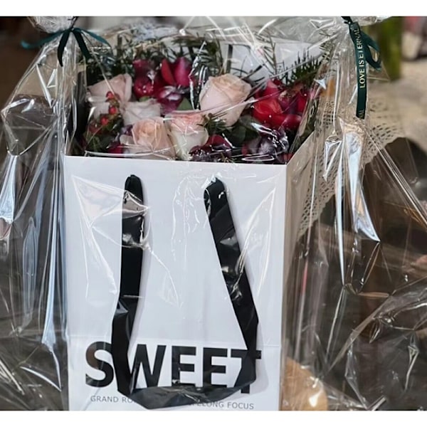 Foldet Cellofan Wrap Rulle Foldet Tyk Cellofan Til Gavekurve Godbidder Indpakning Håndværk Blomsterbuket Plastik Klar