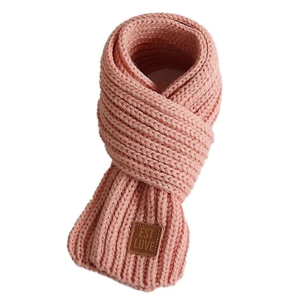 Strikket varm vinterhalsduk for barn, svart og rosa
