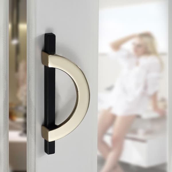 2-pack Gold-Black Kitchen Door Handles 128mm