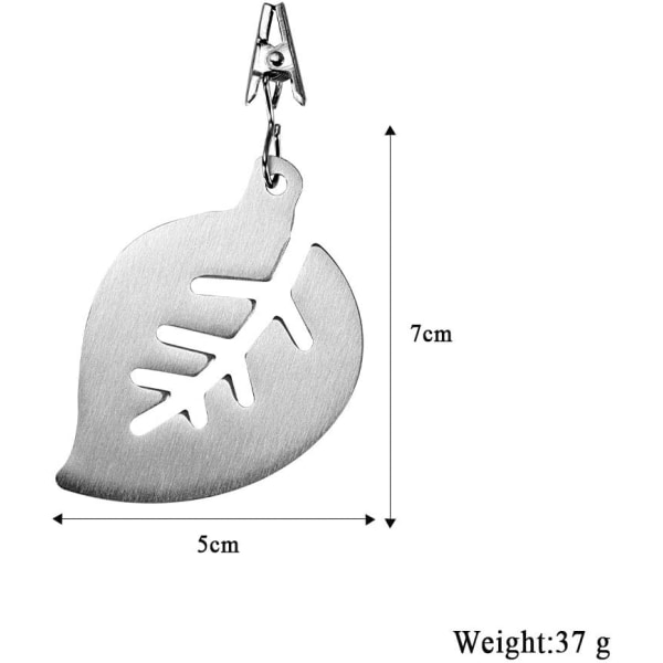 Bordsduk Vikter Hänge i rostfritt stål Dukklämma Lövformade metall för middagsbord, paket med 8