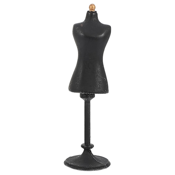 Miniatyrsdocka Mannequin Modell Mini Dockklänning Form Tiny Dockklänning Kropp Manikin Med Bas Svart 8.5X2.5X2.5CM Black 8.5X2.5X2.5CM