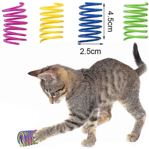 12 stk Fargerike Spiralfjærer Katt Interaksjonsleketøy For Katt Biting Hopping Jakt Aktivt Spill